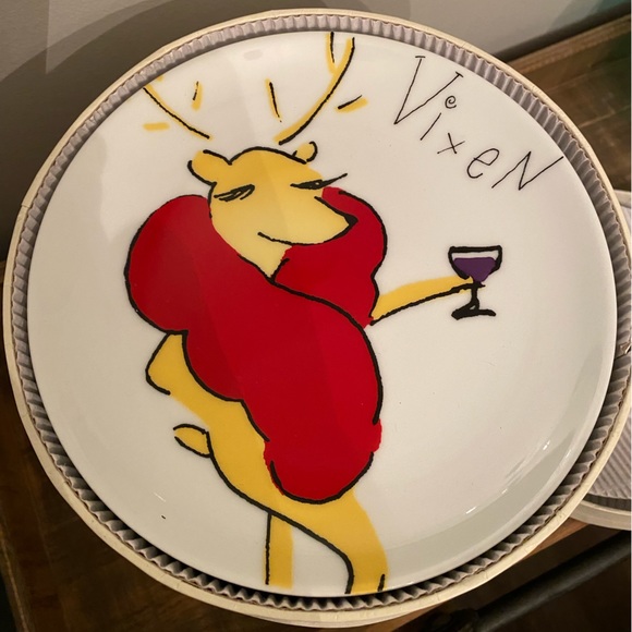 Pottery Barn Dining Pottery Barn Reindeer Appetizer Plates 4 With